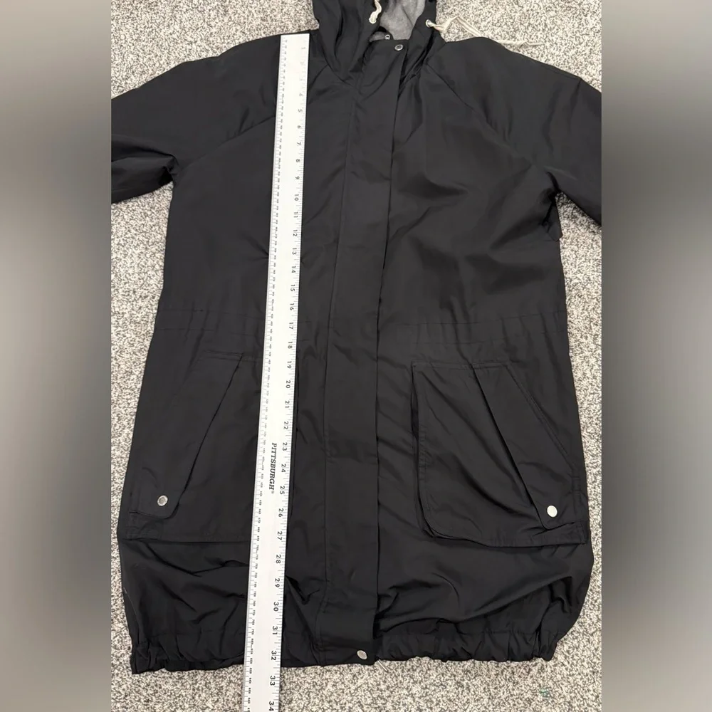 Abercrombie & Fitch Black Hooded Lightly Lined Lightweight Utility Trench Jacket